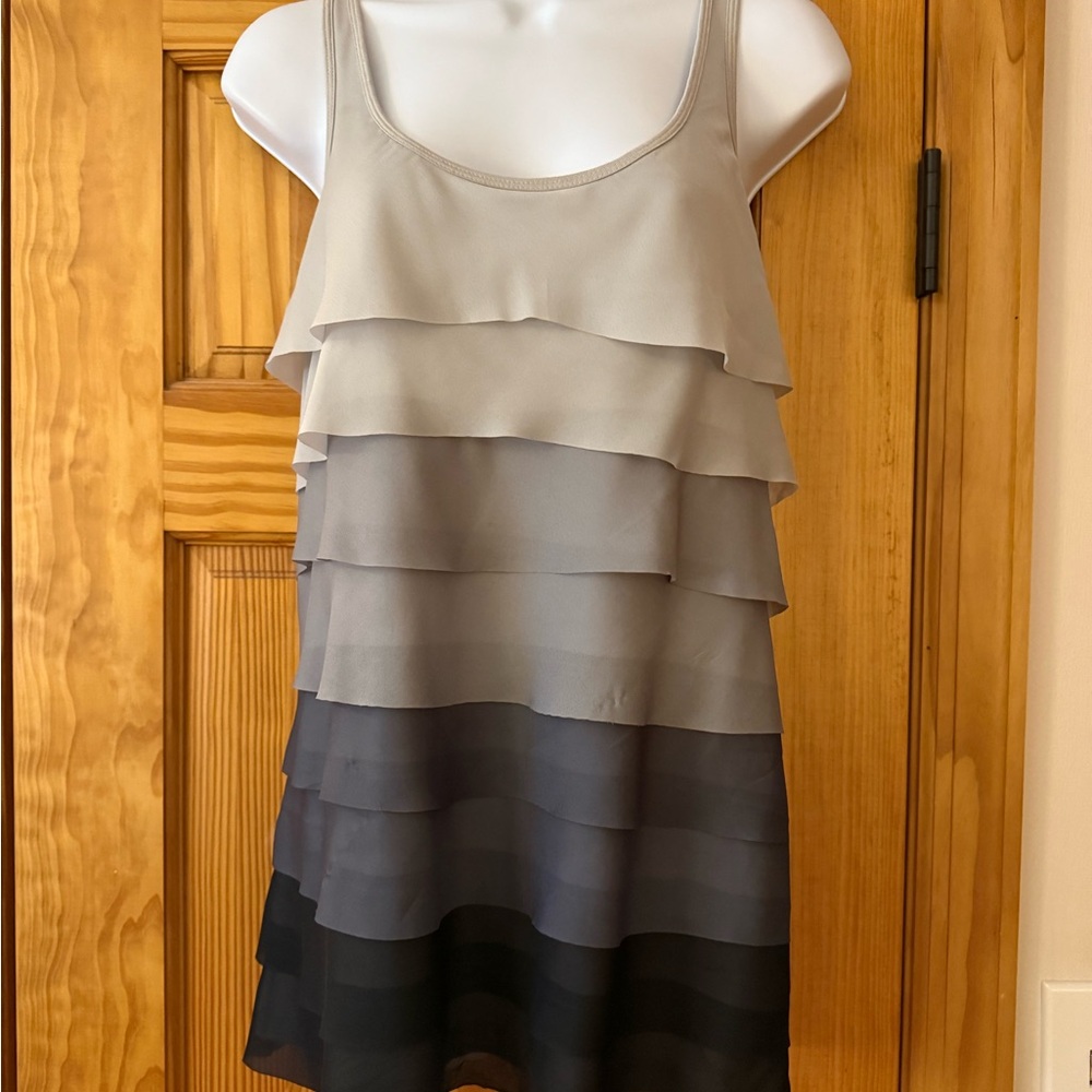 Layered Gray and Black Sleeveless Top